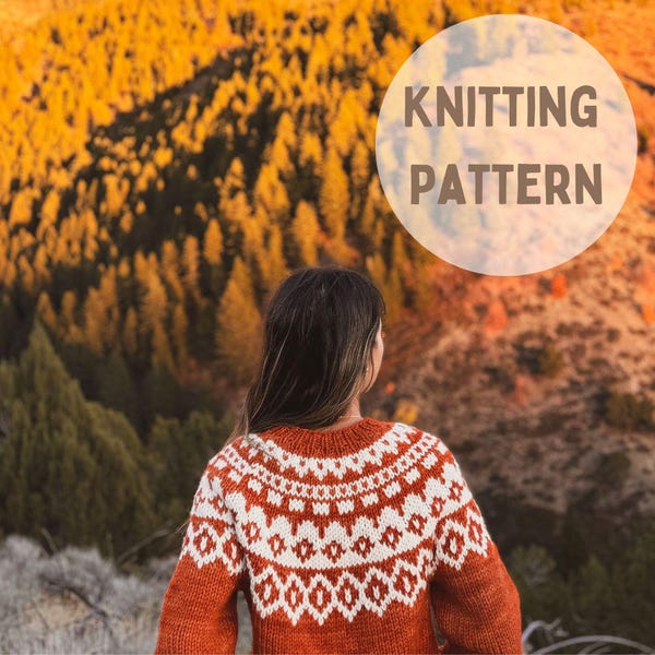 KNITTING PATTERN - Snow Peak Sweater - Easy Colorwork Project