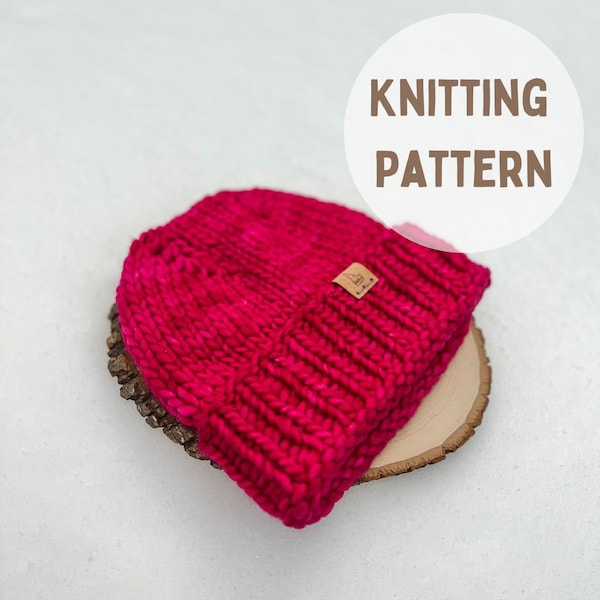 KNITTING PATTERN - Skyline Beanie - Beginner Friendly, Super Bulky Knitting Pattern