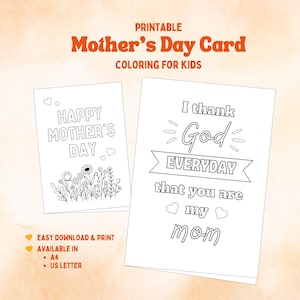 Tarjeta para colorear del Día de la Madre Agradecida (Actividad preescolar imprimible para niños de la Primaria SUD)