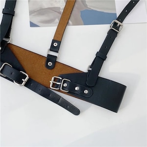 Handmade Chest Steampunk Harness for Women Leather Belt Shoulder Straps Harness Suspender Harness Leather Waist Harness Belt Fashion Harness image 4