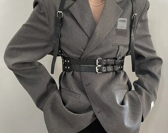 Chest harness leather belt women harness belt