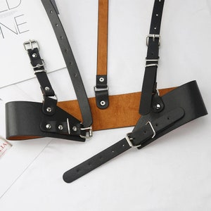 Handmade Chest Steampunk Harness for Women Leather Belt Shoulder Straps Harness Suspender Harness Leather Waist Harness Belt Fashion Harness imagem 6