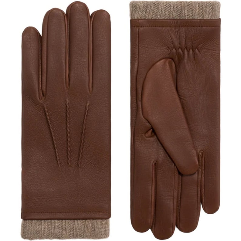 Handmade Deerskin Leather Lined with Wool High Quality Black Brown Soft Sheepskin Leather Men Women Warm Winter Gloves Gift for Him Her image 5