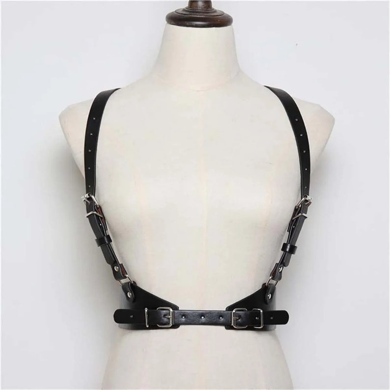 Handmade Chest Steampunk Harness for Women Leather Belt Shoulder Straps Harness Suspender Harness Leather Waist Harness Belt Fashion Harness imagem 2