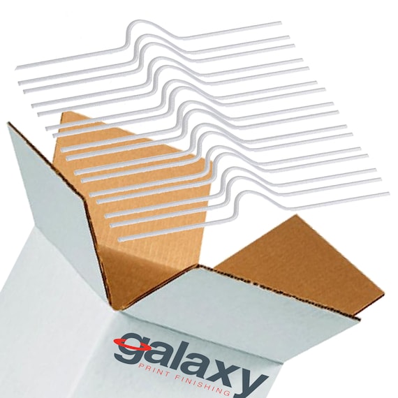Galaxy 200mm White Calendar Wire Hangers Hooks Pack X 100 