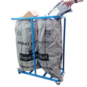 Mail / Post / Double Sack Bag Sorting Holder Postbag Trolley - Royal Mail