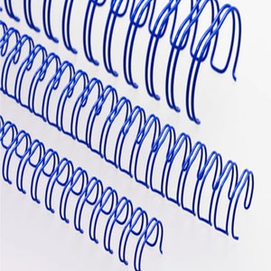 6.4mm 1/4 Blue Wire Loop Binding for Binder 6.4 Pitch 3:1 - x 100