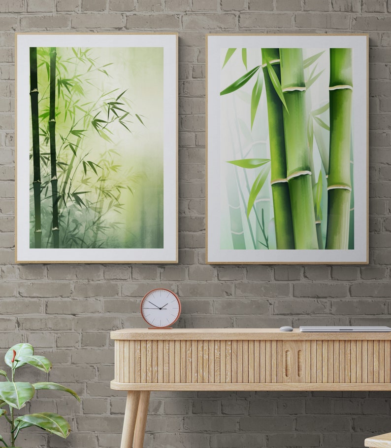Bamboo Printable Poster Set of 2 Bamboo Painting Botanical Wall Art Bamboo Printable Poster Set of 2 Bamboo Painting Botanical Wall Art