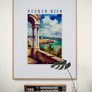 Digital Download Puerto Rico Art Print San Juan Coastal View Printable Puerto Rico Souvenirs Room Decor San Juan Wall Art Puerto Rico Print