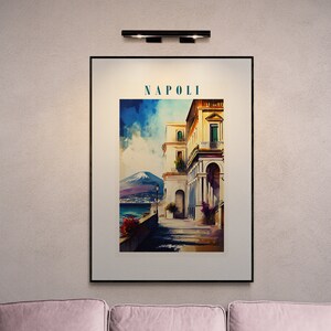 Napoli Vintage Cityscape Printable Art Travel Poster Italy Wall Decor Digital Print Retro Italy Landscape Art Print Napoli Poster Wall Art