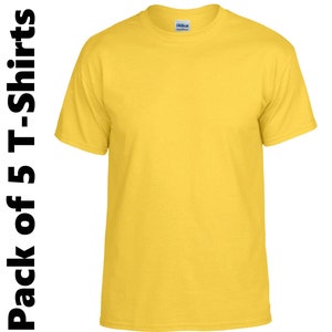 Paquete de 4 camisetas para hombre. Mezcla de algodón súper suave, cuello  redondo, ajuste ajustado. Camisetas para chicos. Fabricado en Estados Unidos
