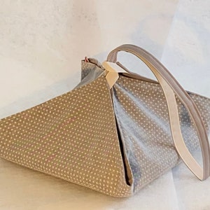 Sac à tarte, réversible, sac à gâteaux Gris pois blanc