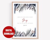 Luke 2:10 Christmas Bible Verse Printable Wall Art, Bible Verse Poster, Christian Quotes Wall Art, Bible Verse Digital Print, Faith Quotes
