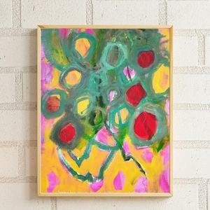 Floral Abstract Art Print: expressive artwork, Bold Artwork