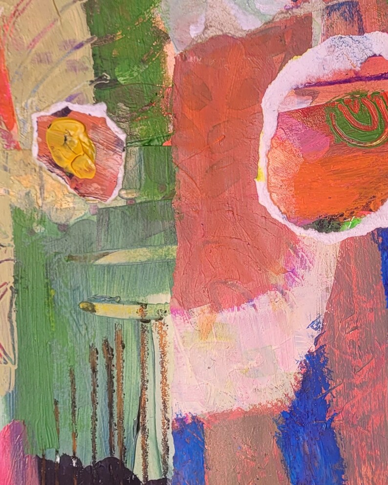 Abstract Art Original Painting, Colorful Acrylic Painting, Mixed Media