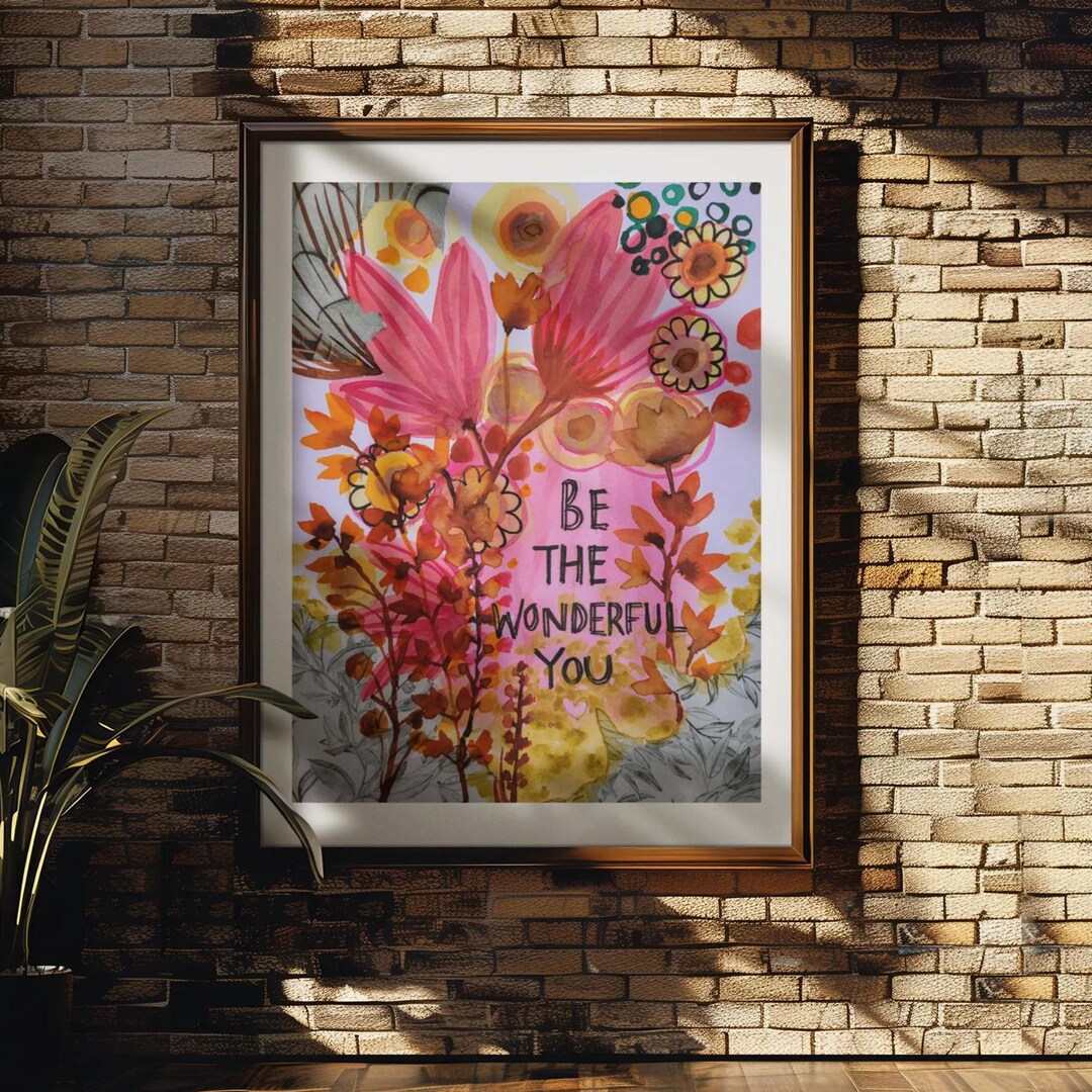 Vibrant Pink Floral Art Print: Motivational Inspirational Poster - Etsy
