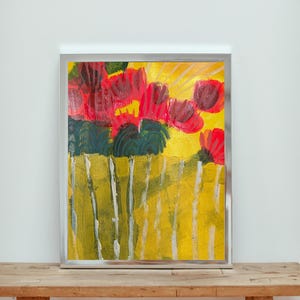 Floral Art Print: Abstract Wildflower Painting on Fine Art Paper
