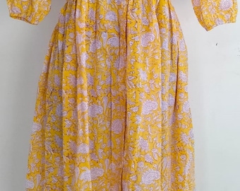 Block Printed Cotton Dress | Bohemian Dress | Summer Dress