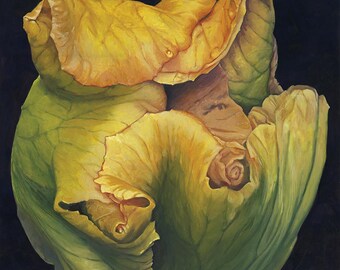 Iris - Photorealistic Gouache Painting - Art Print by April Warren