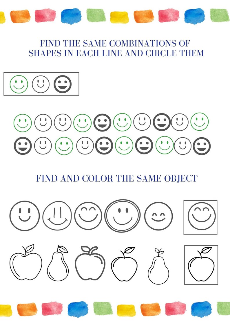 Work Sheet Form Fun Printable Worksheets for Fun Learning, Ages 6-8. - Etsy