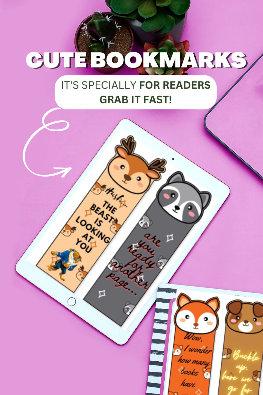 Cutie Bookmarks, Animal Themed Bookmarks, Creative Artgift Ideas