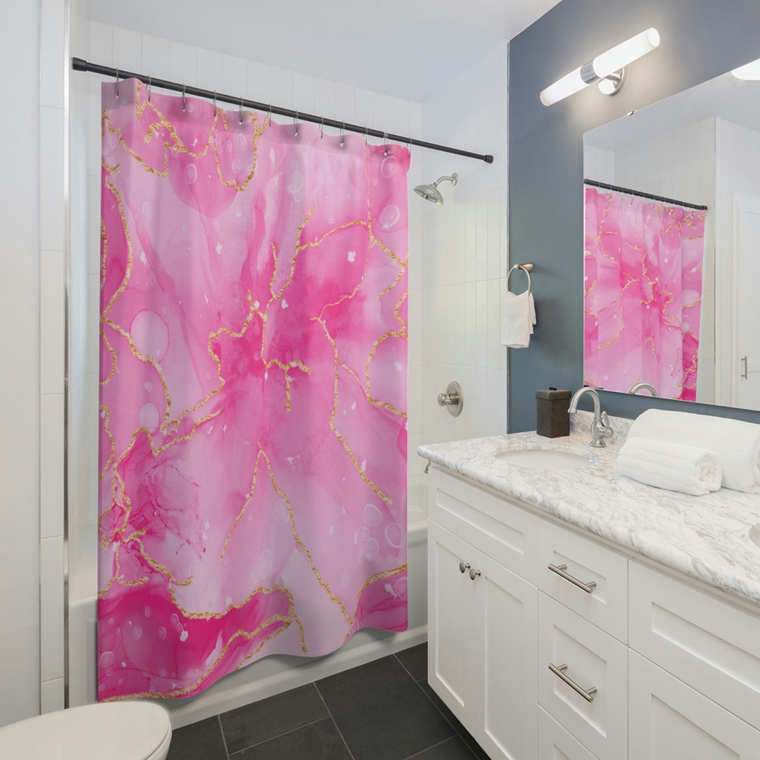 Pink Marble Shower Curtain,cute Shower Curtain,marble Shower Curtain