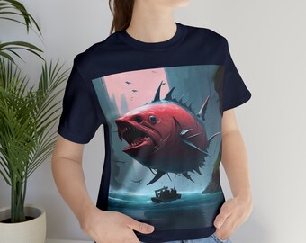 T-shirt graphique thon : T-shirt de pêche unisexe