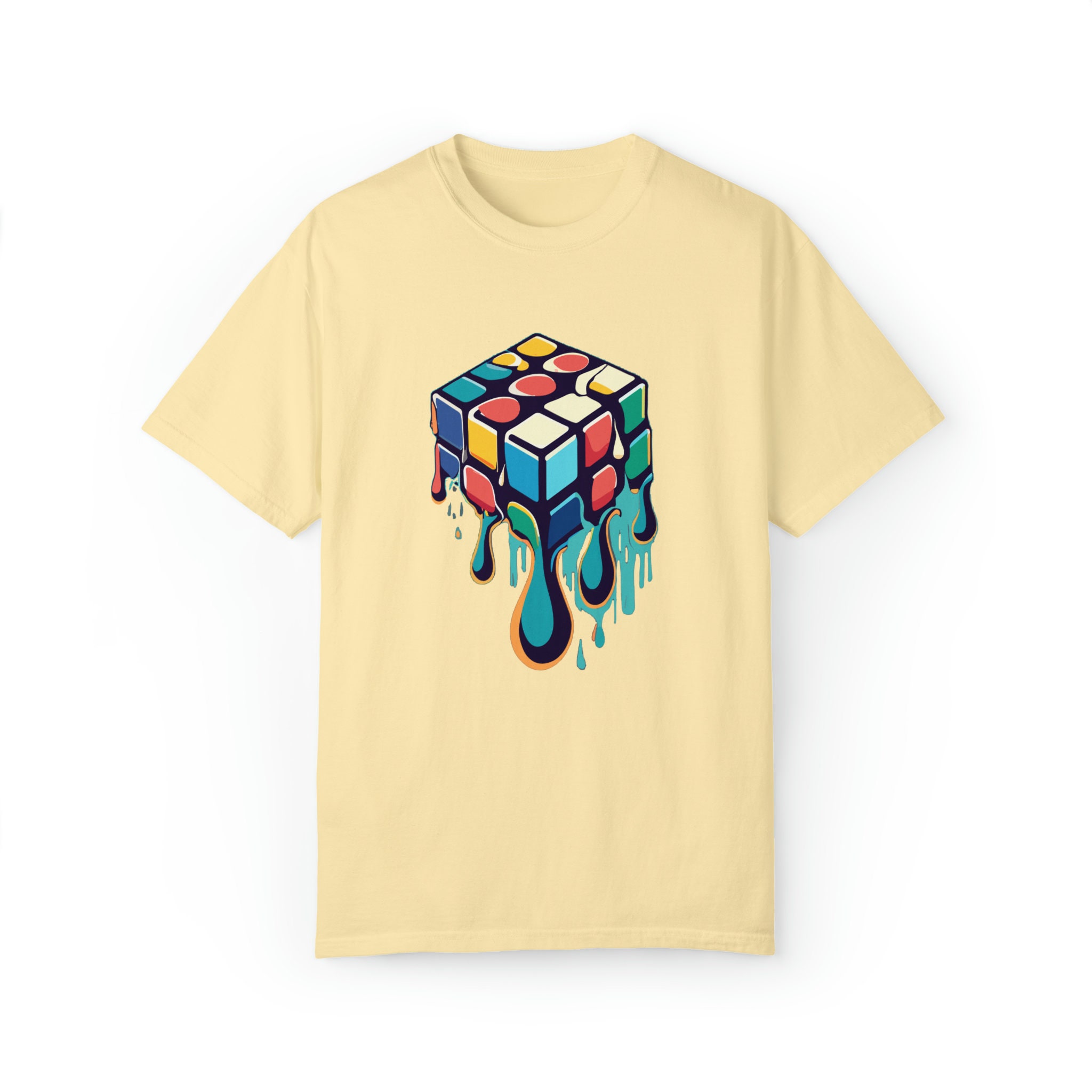 Unique Melting Cube Pattern Tee | Puzzle Lover's Shirt | Geometric ...