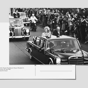 Postkarte "Staatsbesuch Queen Elizabeth II." (1965 in Hannover). Fotograf Joachim Giesel. Klimaneutral.