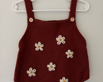 Custom Baby Romper | Custom Embroidered Baby Romper | Knit Romper | Summer Romper | Custom Sleeveless Baby Romper
