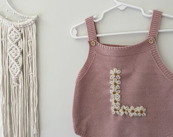 Custom Baby Romper | Custom Embroidered Baby Romper | Knit Romper | Summer Romper | Custom Sleeveless Baby Romper