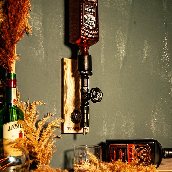 Wall mount Whiskey Dispenser, Anniversary Day, Husband Birthday Gift,  Liquor alcohol  Wine, Father Dad Present, Home Basement Bar