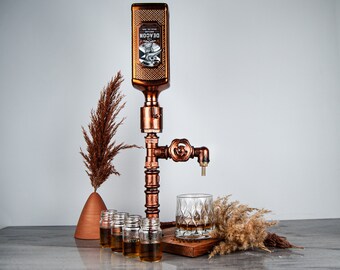 Whiskey bourbon Dispenser, Anniversary Day, Husband Birthday Gift,  Liquor alcohol  Wine, Father Dad Present, Home Basement Bar, Men Cave