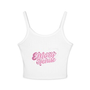 Stylish Women&#39;s Tank Top with Pink Script Design, Casual Summer Wear, Trendy Spaghetti Strap Top, Perfect Gift for Birthdays, Relaxed Vibes