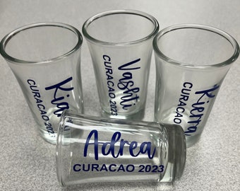 Personalized Shot Glasses | Bachelorette, Vacation, Party Favor, Bridesmaids, Groomsmen, etc.