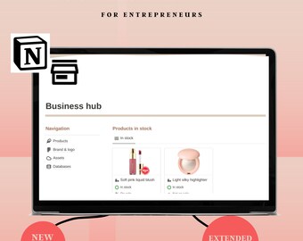Business Hub Notion Template | Marketing, Branding, Finances (Digital Download)