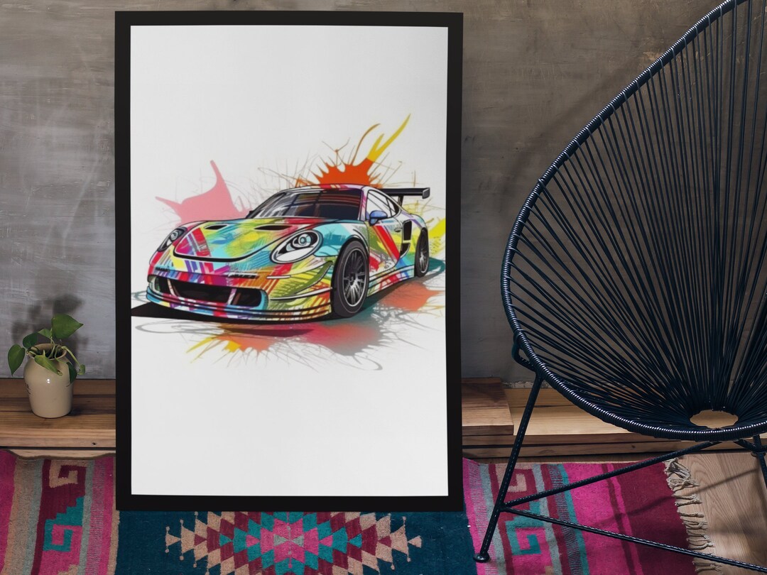 Digital Wall Race Car Decor for Home or Garage Gift Ideas Etsy