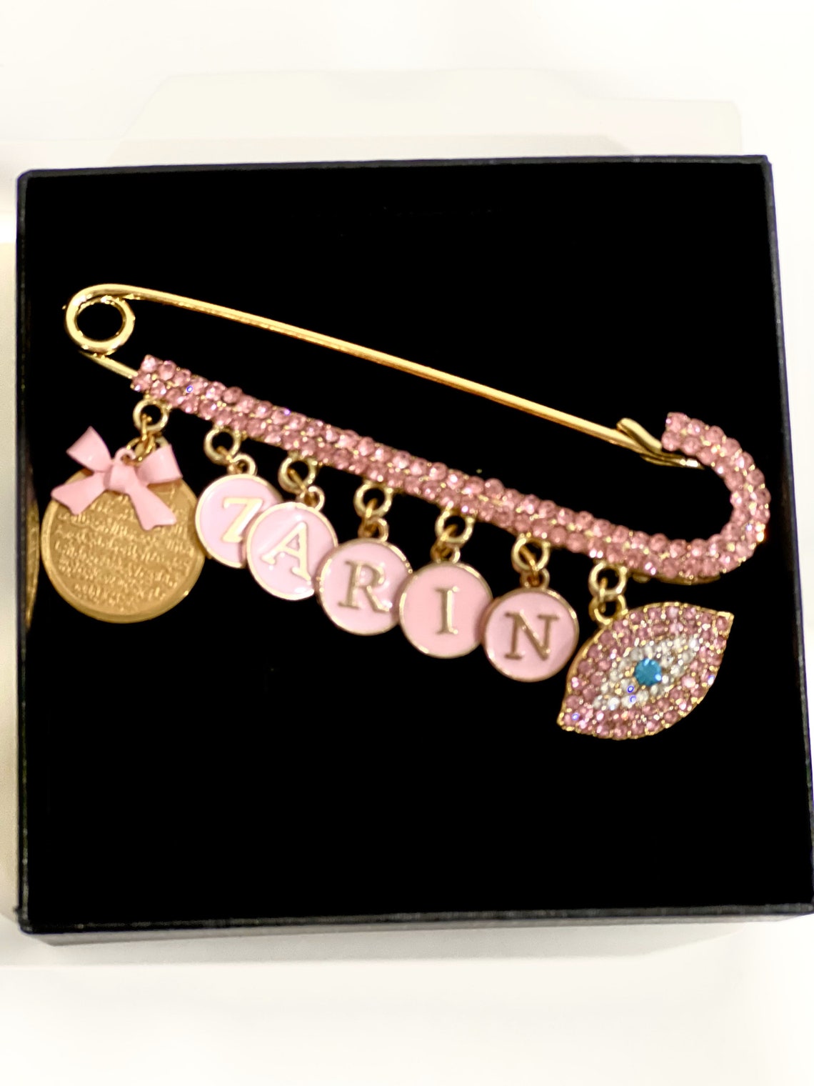 Personalized 4 Qul, Ayatul Kursi, Allah, Pink, Blue, Diamante, Baby