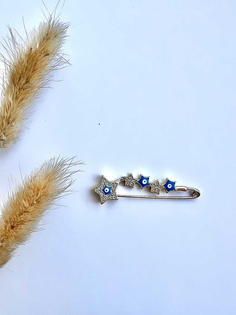 3Pcs Broches Broches Evil Eye, Turquie Evil Eye Safety Pins Pour Vêtements Sac Écharpe Décoration