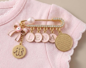 Ayatul Kursi Baby Pin • Personalized Islamic Keepsake • Allah • baby naming gift • baby shower gift • Muslim baby• custom pin