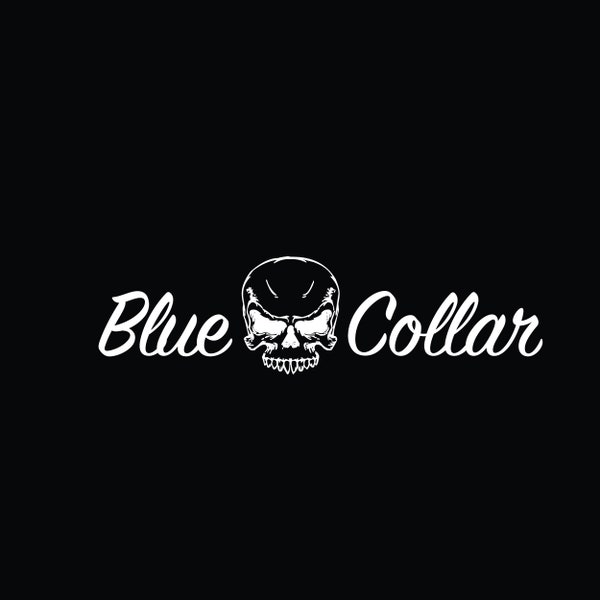 Blue Collar Decal, Hard work decal, Construction decal, Truck decal, Skull decal, Support blue collar, Work decal