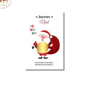 Carte de Noël personnalisé à gratter, carte de noël, Merry Christmas, carte surprise, message caché, annonce grossesse , message au choix