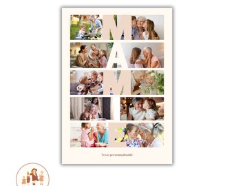 affiche personnalisée grand mère, cadeau pour grand mère, cadeau pour mamie, affiches photos personnalisées, fête des grand mères