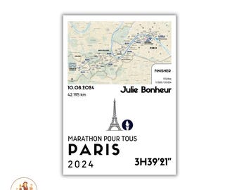 cartel de maratón para todos, cartel de maratón personalizado, maratón, cartel personalizable de maratón de París