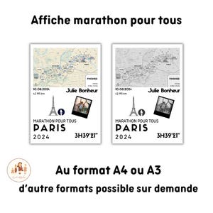 cartel de maratón para todos con foto, cartel de maratón personalizado, maratón, cartel personalizable de maratón de París imagen 6