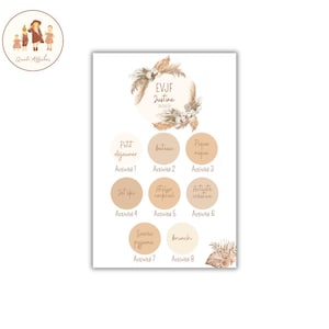 carte programme evjf personnalisée a gratter, carte défi mariée personnalisée a gratter, animation evjf, enterrement vie de jeune fille