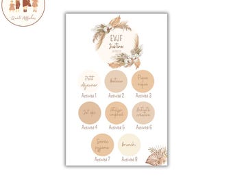 personalized hen party program card to scratch, personalized bride challenge card to scratch, hen party entertainment, hen party