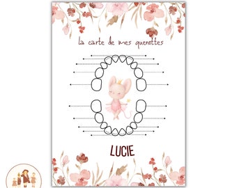 carte dent de bébé personnalisée, dents de lait de bébé, premières dents de bébé, milk tooth card