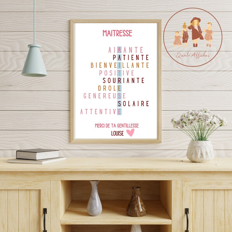 Cartel personalizado de scrabble de amante, cartel de amante, regalo para amante imagen 6