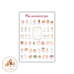 Póster personalizado "Mis primeras veces", regalo de nacimiento personalizado, póster de recuerdo para bebé, póster personalizado de hitos del bebé